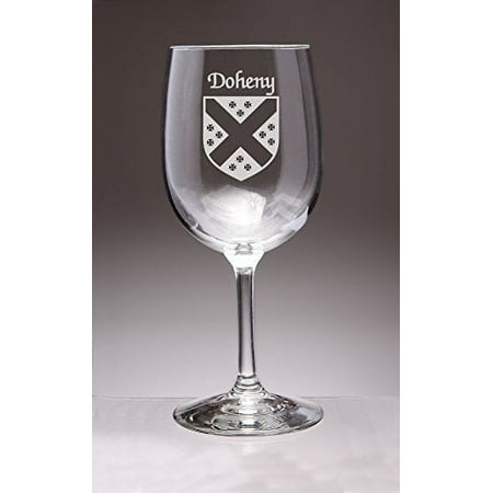 

Doheny Irish Coat of Arms Wine Glasses - Set of 4 (Sand Etched)