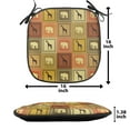 thumbnail image 5 of Safari Chair Seating Cushion, Animals Pattern Silhouette Exotic Fauna Frame Vintage Illustration, Soft Seat Pads for Office with Anti-slip Backing, 16"x16", Brown and Black, by Ambesonne, 5 of 7