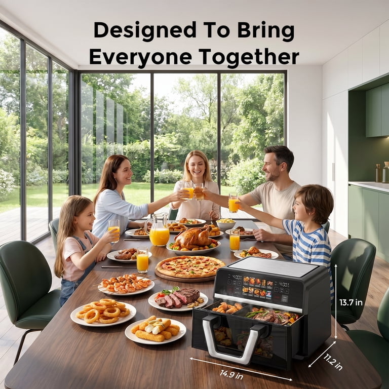 Patbrela 11QT Dual Basket Air Fryer Oven with Clear Window photo 5