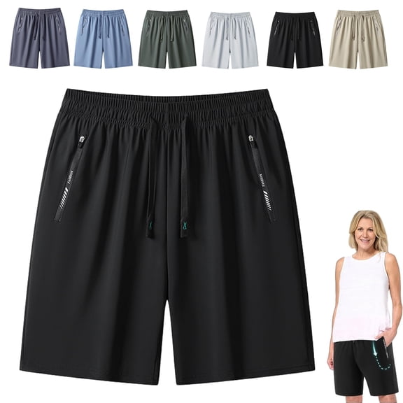 Ice Silk Cooling Shorts for Seniors Women, Women's Ice Silk Quick Drying Stretch Shorts, Ice Active Shortss Women