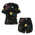 thumbnail image 6 of "Wukai Galaxy Women's Pajama Set - Short-Sleeve Top and Shorts with Elastic Waistband and Pockets for Loungewear, Yoga, and Casual Wear-3X-Large, 6 of 8