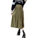 thumbnail image 4 of Txlixc Falda plisada de terciopelo para mujeres casual color sólido falda elástica de cintura a larga en otoño, adecuada para usar en la calle Txlixc moda, 4 of 9