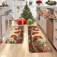 thumbnail image 2 of Christmas Kitchen Rugs Set of 2 (17x30+17x47) 2 Piece Red Merry Christmas Non-Slip Backing Kitchen Mats Water Resistant 2PCs Vintage Birds Kitchen Rugs, 2 of 5