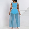thumbnail image 7 of Posijego Womens Summer Two Piece Outfit Sleeveless Crop Tank Top See Through Skirts Shorts Matching Set, 7 of 7