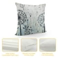 thumbnail image 4 of Nawypu  Blue Dandelion Pillow Cover for Living Room Decor Rustic Farm Plants Botanical Square Soft Throw Pillow Dragonfly Watercolor Flowers Decorative Cushion Cover,Single Pack,White, 4 of 5