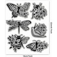 thumbnail image 2 of Insects Flowers Cling Rubber Stamp 7.09x8.66inch Floral Wings EVA Stamps Embossing Stamp Seal Rubber Stamps for DIY Scrapbooking and Card Making Paper Craft Decor, 2 of 7
