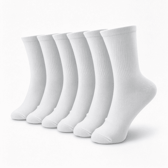 TELOLY 100% Cotton Crew Socks for Women (6-Pack) – Pure Natural Cotton Womens Crew Socks – Soft Daily Casual Socks Baseball Socks