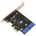 thumbnail image 1 of 10X PCI Express USB 3.0 19 Pin Expansion Card PCIE 1X to 2 Ports USB 3 19 Pin Adapter Internal USB3 20Pin Hub Header, 1 of 7