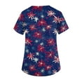 thumbnail image 3 of American Flag Shirt Women, Scrubs For Tops 4Th Of July V Neck Short Sleeve Workwear With Pockets Red White And Royal Blue Top Striped Shirt Women Scrub Bottoms Shirts Tank (5XL, Dark Blue) ZMTing, 3 of 3