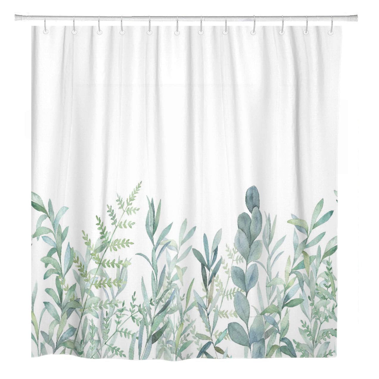 SUTTOM Green Eucalyptus Watercolor Floral Botanical Artistic Border