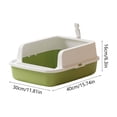 thumbnail image 6 of 2026 New Open Top Cat Litter Box, High Wall Semi Enclosed Pet Litter Tray for Home Living Room, Non Slide Bottom & Easy to Clean, 15.75x11.81x6.69in Green, 6 of 6