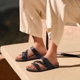 thumbnail image 7 of Crestar Cork Footbed Slide Sandals for Women, Comfortable Adjustable Buckle Slip on Slippers With Arch Support for Summer, Black, 7 of 7