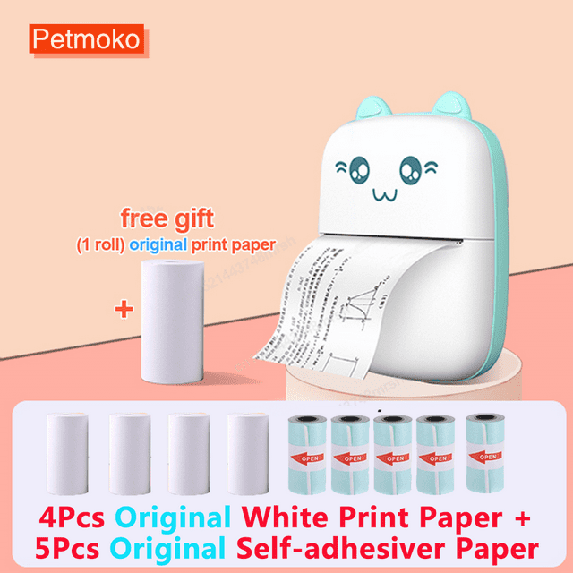 MesaSe Mini Portable Thermal Printer TIKTOK Gifts for Kids Pocket Printer for Pictures/Retro-Style Photos/Notes/Lists/Label/Memo/QR Codes Bluetooth Wireless Smart Printer with Android