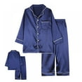 thumbnail image 3 of Spring Autumn Comfortable Long Sleeve Silk Pajamas Christmas Color Silk Pajamas, 3 of 6