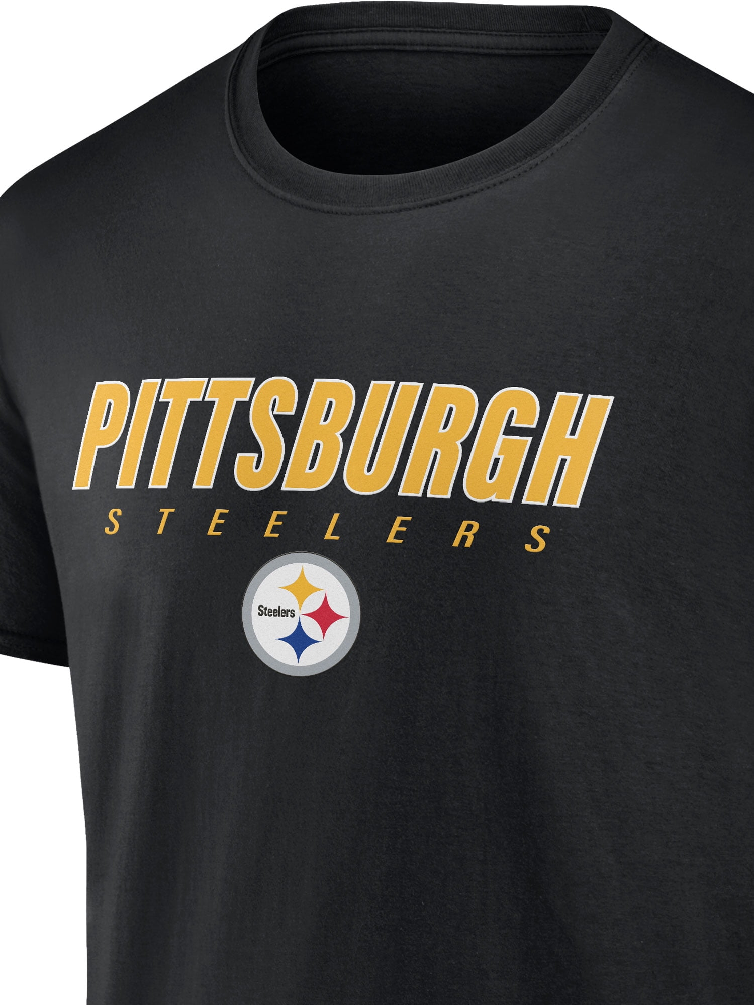 NFL Pittsburgh Steelers Men's Cotton Black Short Sleeve T-Shirt