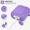 thumbnail image 3 of Étui de Protection en Silicone Coffea avec Porte-Clés pour AirPods 1 & 2 (LED avant Non Visible) (Violet), 3 of 7