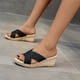 thumbnail image 5 of Amzcrzy Zapatos de mujer,Zapatos de mujer,Zapatillas de mujer, Zapatos de tacón alto para mujer, sandalias de paja y lino, cuñas, zapatillas de vestir informales de lona Sandalias Mujer Zapatillas De, 5 of 9
