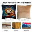 thumbnail image 3 of Textured Pigment Soccer Ball DIY Latch Hook Pillow Kits for Adults Printed Pillowcase Crochet Yarns Hooking Handmade Pillow Cover Cushion for Home Sofa Decoration 17x17inch, 3 of 7