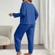 thumbnail image 4 of Pincandy Women's Plus Size Pajama Set - Crew Neck Long Sleeve Top & Pants, Casual & Comfortable for Homewear, 4 of 4