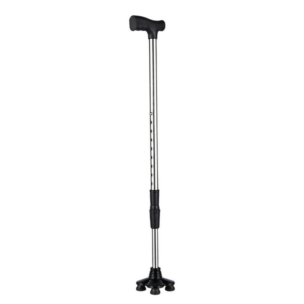 bastones para caminar,Bastón de acero inoxidable ajustable,Bastón Telescópico Base Cuádruple Punta Antideslizante,Bastones para trabajo pesado Hombres Mujeres Base estable,Equilibrio Ayudas Salvador bastones para caminar
