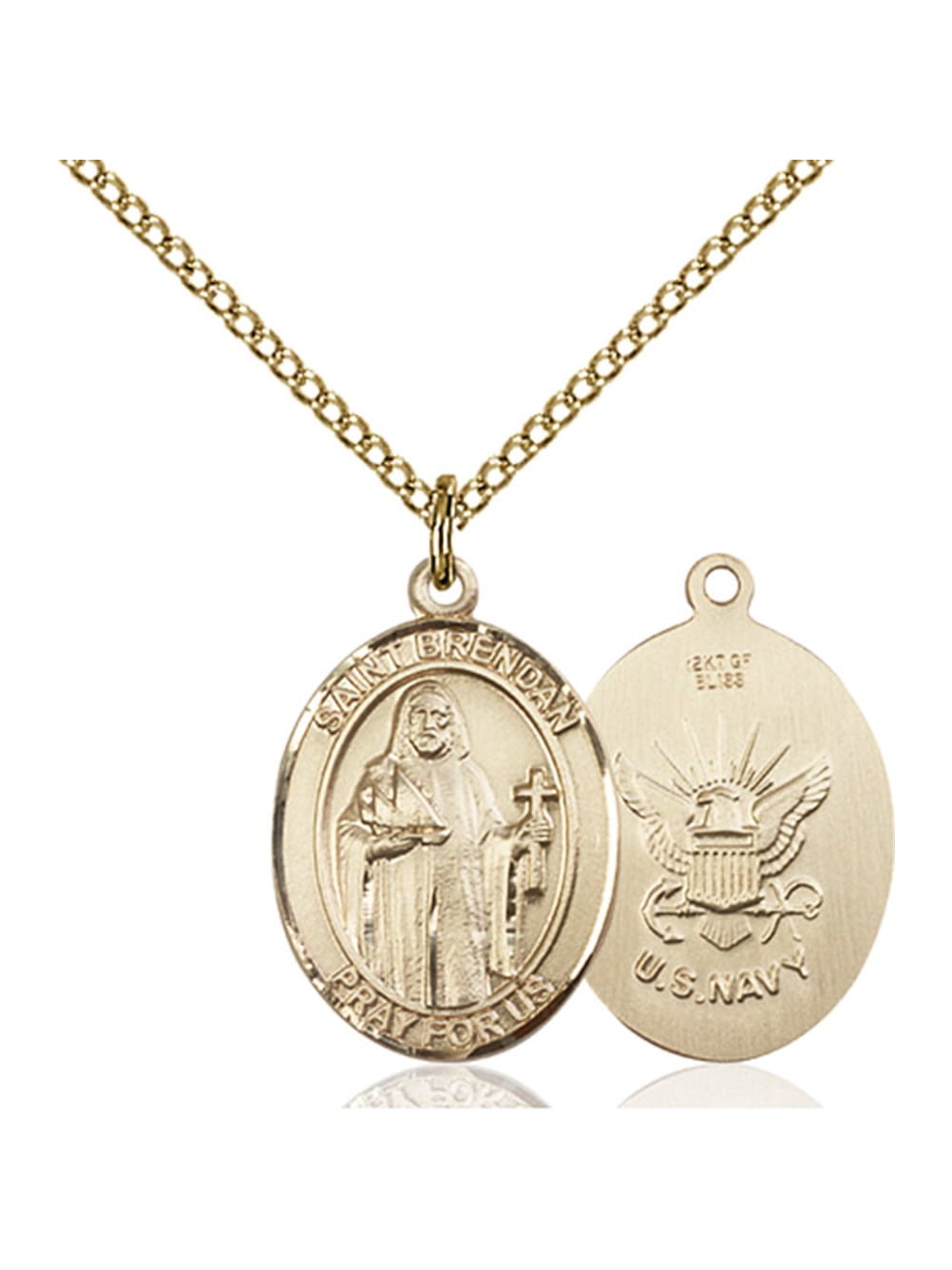3//4 Pouces 14KT GOLD FILLED Saint Brendan le navigateur médaille pendentif