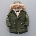 thumbnail image 2 of Fesfesfes Children's Velvet Padded Coat Winter Fashion Hooded Boy's Thicken Coat Cotton-padded Warm Jacket, 2 of 4