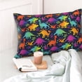 thumbnail image 4 of KLL Colorful Dinosaur Pillow Covers Envelope Closure,Super Soft and Cozy Fuzzy Fleece Pillow Case Cover (No pillow core） 20"x30", 4 of 5