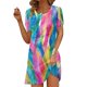 thumbnail image 1 of Puntoco Mujer Verano Casual Impreso Playa Manga Corta Cuello Redondo Suelto Tank top Vestido Manga Corta Cuello Redondo Vestido Color L,Regalos Para Mujer Joven, 1 of 5
