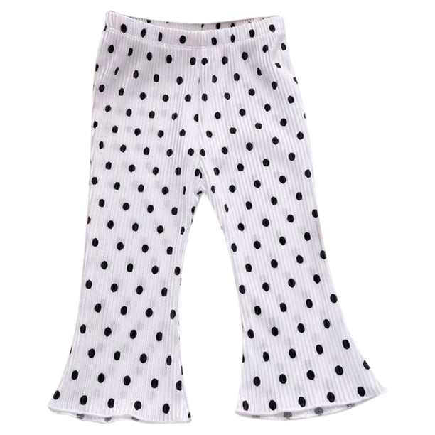 Odeerbi 1-7 Años Niñas Hielo Seda Pantalones Acampanados Lunares Pantalones Color Sólido Pantalones Transpirables