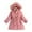 Pink, variant on lnmuld Kids Down Jacket Children's Winter Padded Padded Jacket Thickened Fashion Down Jacket Solid Color Size:4-5 Years