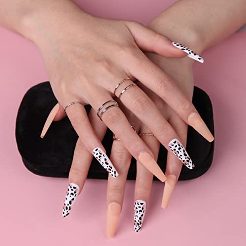 Press on Nails Medium, Rosy Finch Press on Coffin Acrylic Fake Nails