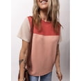 thumbnail image 4 of Eytino Womens Top Striped Color Block Crew Neck T Shirts Loose Fit Short Sleeve Summer Tee Shirts, 4 of 6