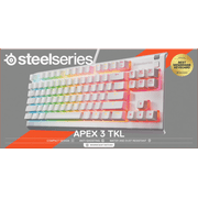SteelSeries Apex 3 TKL RGB Wired Gaming Keyboard — Water and Dust Resistant — Whisper-Quiet Gaming Switch, White