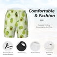 thumbnail image 5 of Lsque Mens Swim Trunks Avocado With Leaf And Flower Pattern - Bathing Suit Compression Liner - Beach Swim Shorts Swimwear - (S-3XL) - Stretch Quick Dry -Large, 5 of 9