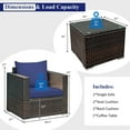 thumbnail image 2 of Gymax 3PCS Rattan Patio Outdoor Conversation Furniture Set w/ Navy Cushions, 2 of 10