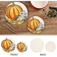 thumbnail image 4 of SKYSONIC 2 pcs Pumpkin Mouse Autumn Pot Holders Trivets, Heat Resistant Trivets,Fall Happy Thanksgiving Cotton Thread Weave Mats for Hot Pads Pans Pot Bowl Teapot, 4 of 7