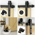 thumbnail image 4 of CCJH 14FT Double Door Sliding Barn Door Hardware Track Kit Basic J Pulley Fit 42" Wide Door Panel Black, 4 of 7