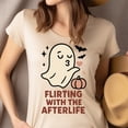 thumbnail image 4 of Flirting With The Afterlife Graphic Tee Funny Ghost Cartoon Shirt, Dark Heather, Size 2XL, 4 of 6