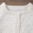 thumbnail image 3 of Tiijoy Newborn Girls Lace Knitted Cardigan Fall Long Sleeve Button Front Sweater, Beige, 3 of 5