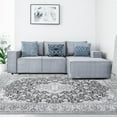 thumbnail image 1 of BNM Floral Medallion Indoor Area Rug, 5' x 7'6", Charcoal, 1 of 10