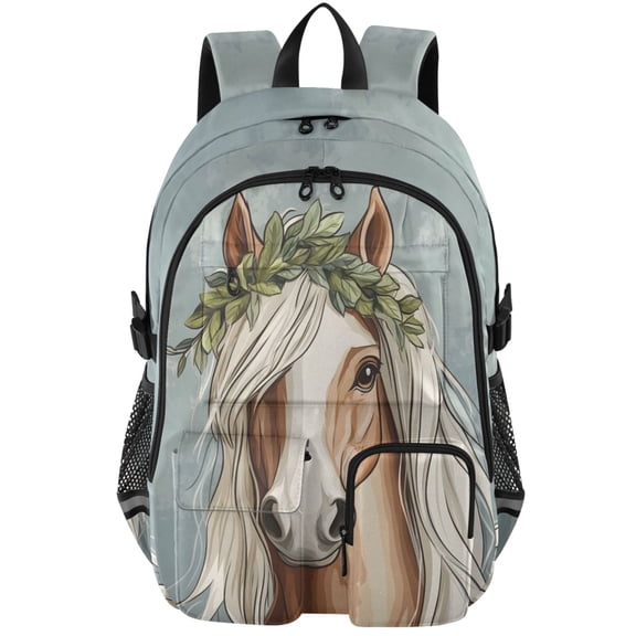 ALAZA Cartoon Horse Print Student Backpack School Bookbag Large Laptop Daypack Travel Bag