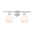 thumbnail image 6 of Collier 2 light Chrome and Frosted white glass Wall sconce, 6 of 15