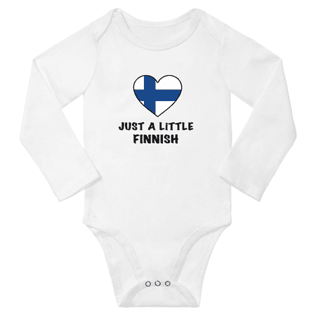

Just a Little Finnish Baby Long Sleeve Romper (White 12 Months)