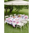 thumbnail image 3 of Outdoor Tablecloth with Umbrella Hole and Zipper, Purple Pink Spring Floral Rectangle Table Cloth 54x80 Inch Waterproof Tablecloth, Summer Botanical Flower Picnic Table Cover for Patio Camping, 3 of 7