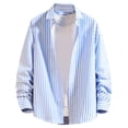 thumbnail image 2 of Mens Casual Button Down Shirts Summer Solid Color Lapel Long Sleeve Fashion Tops Daily-Wear, 2 of 3
