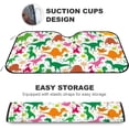 thumbnail image 4 of Car Windshield Sunshade Blocks Sun Visor Protector Tropical Leaves and Flowers Dinosaurs Foldable Sun Shield For Vehicle Car Truck SUV Van 51x27.5 inches Keep Vehicle Cool, 4 of 6