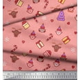 thumbnail image 3 of Soimoi Orange Modal Satin Fabric Christmas Theme Party Decor Fabric Printed Yard 42 Inch Wide, 3 of 3