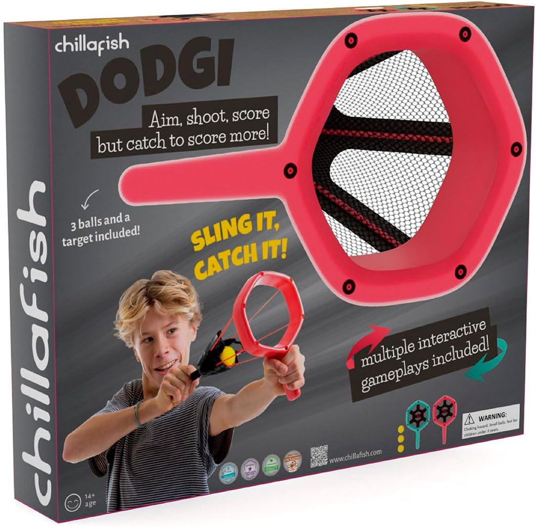 Chillafish Dodgi Catch Game with 2 Rackets and 3 Balls for Teenagers 14 Years and Up