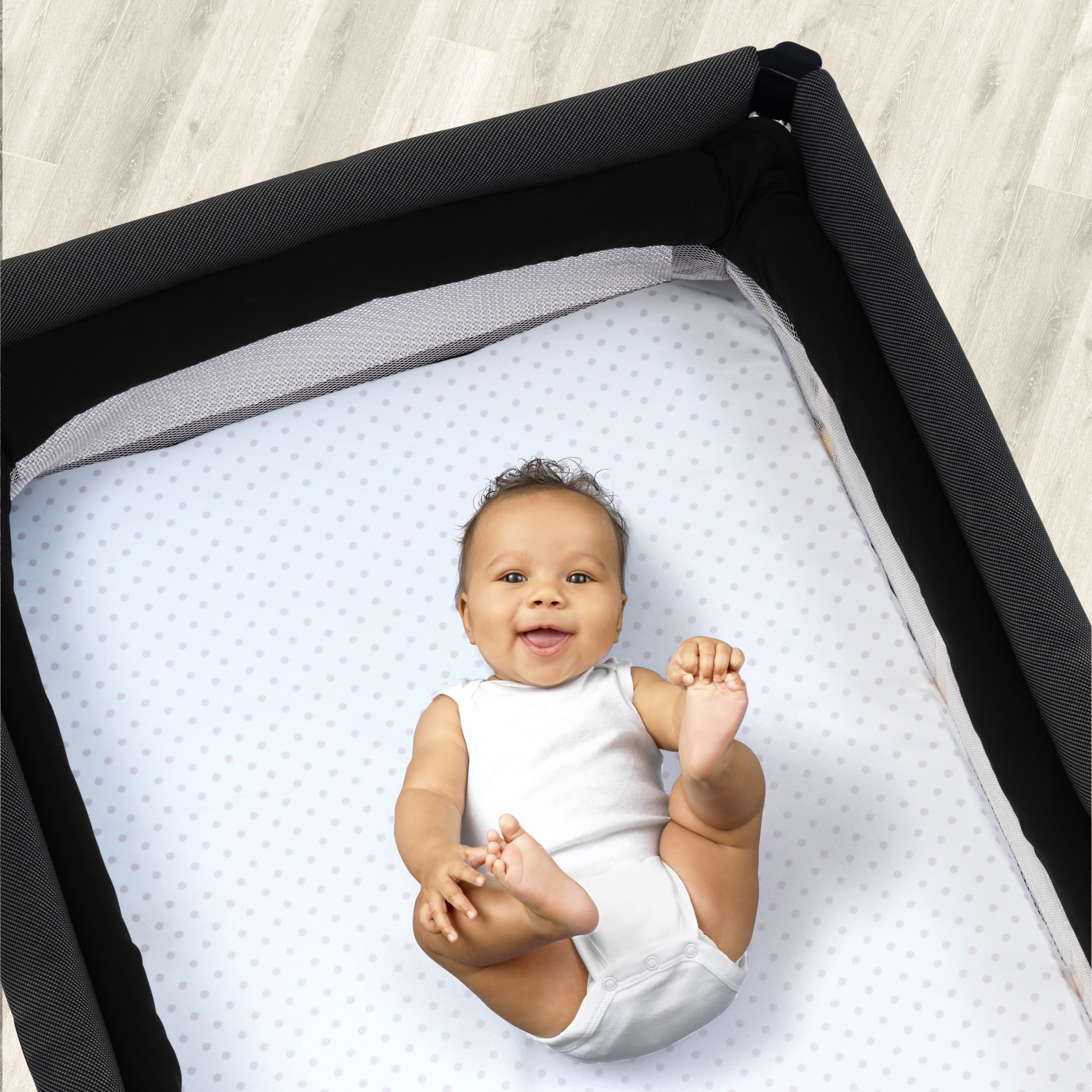 Chicco Lullaby Playard Fitted Sheets, Deep Pockets, Secure Fit - Pink Dot (Pink/White), New