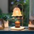 thumbnail image 6 of Sziqiqi Floral Candle Warming Lamp with Timer: Apricot Shade Marble Base Elegant Height Adjustable Wax Warmer for Home Decor Mothers Day Birthday Gift for Women, 6 of 8
